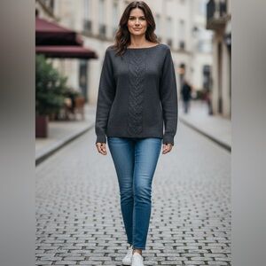 White House Black Market gray crew neck rayon blend size XL